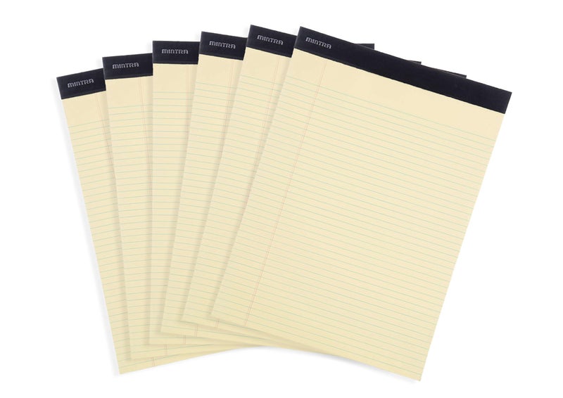 Mintra Office Legal Pads - ((BASIC CANARY 6pk, 8.5in x 11in, NARROW RULED)) - Image 1